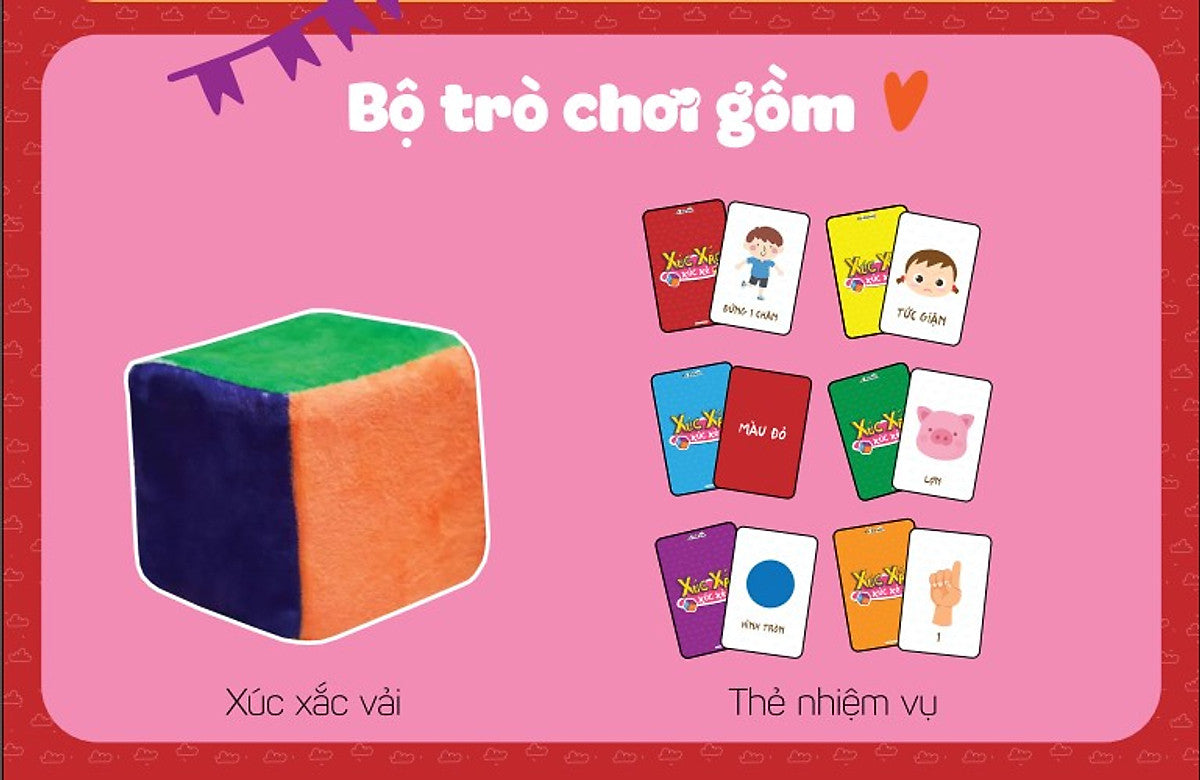 Set Trò Chơi Xúc Xắc Xúc Xẻ Học Về Cảm Xúc Và Màu Sắc Kích Thích Thị Giác Cho Bé 0-3 Tuổi