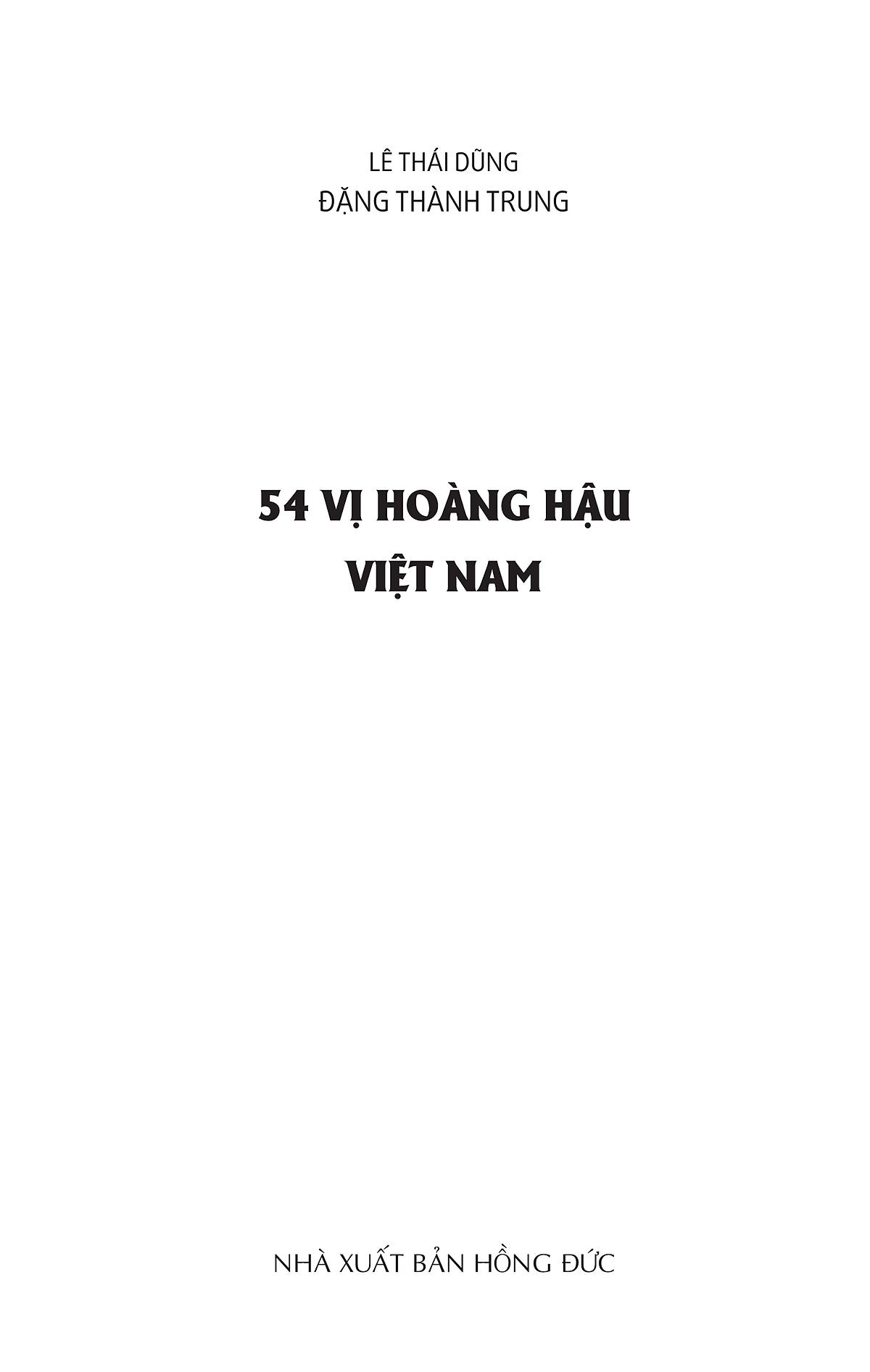 54 Vị Hoàng Hậu Việt Nam