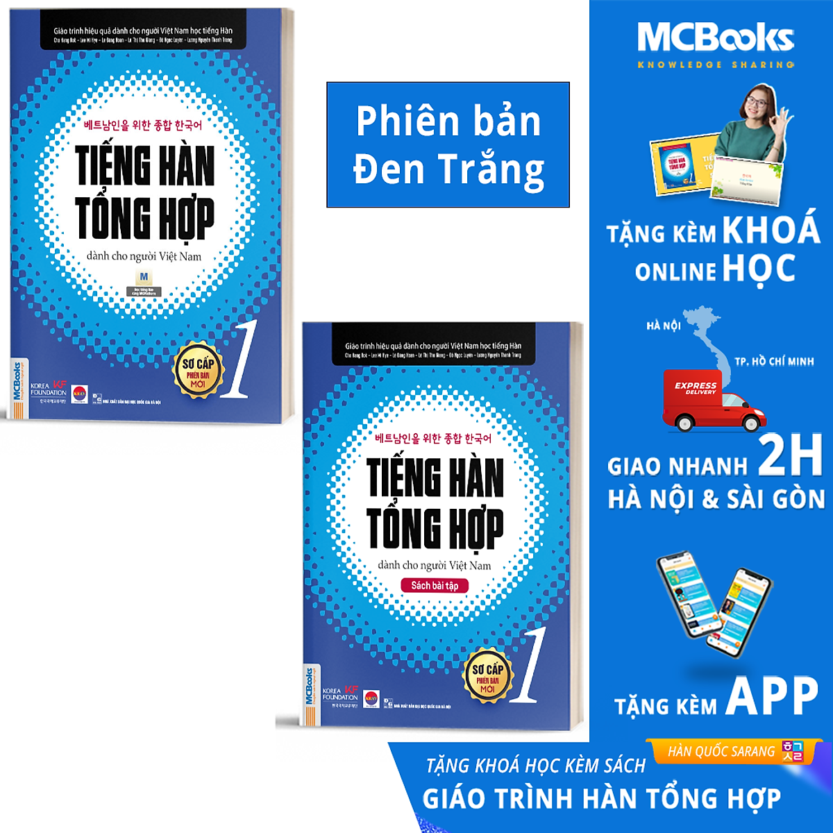 Combo Sách Tiếng Hàn Tổng Hợp Dành Cho Người Việt Nam - Sơ Cấp 1 (Phiên Bản 1 Màu)