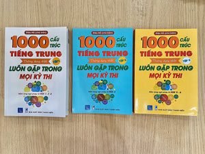 Combo 3 Sách: 1000 Cấu Trúc Tiếng Trung Thông Dụng Nhất Luôn Gặp Trong Mọi Kỳ Thi Tập 1 + Tập 2 + Tập 3